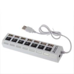 7 Port Slot Tap USB 2.0 Hub Adapter Splitter Power On/Off Switch mit LED Light  für ca 3.03 inkl. Versand @ebay