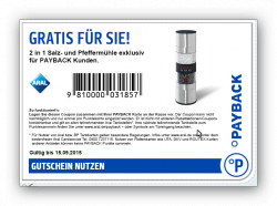 2 in 1 Salz,- und Pfeffermühle Gratis für Payback Kunden