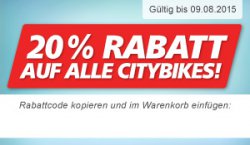 20% Rabatt auf alle Citybikes @real.de