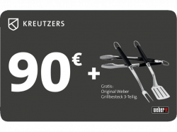 70 € KREUTZERS Fleisch- und Genussgutschein + Weber Abdeckhaube für 45 € oder 90 €  Gutschein + Weber Grillbesteck für 55 € @Saturn