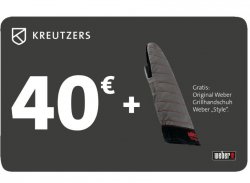 KREUTZERS 40 € Fleisch- und Genussgutschein inkl. Original Weber Grillhandschuh für 20,00 € @Saturn