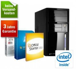 Redcoon: Shinobee J1900R1 PC-System mit 500GB HDD, 4GB RAM, Windows 7 Pro 64bit + OfficeStarter 2010 + G-DATA Inter Security 2015 für nur 179€ inkl....