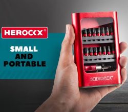 Amazon: HEROCKX Schrauberbit-Set 33-teilig mit Schnellwechsel Bithalter mit Coupon und Gutschein für nur 7,49 Euro statt 14,99 Euro