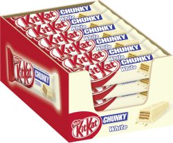 Amazon: Nestlé KitKat Chunky White 24 x 40 g Schokoriegel mit weißer Schokolade & knuspriger Waffel für nur 9,49 Euro statt 16,01 Euro bei Idealo
