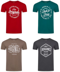 4er Pack Jack & Jones Rundhals T-Shirts 100% Baumwolle verschiedene Prints für 31,99 € (53,99 € Idealo) @eBay