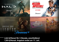 3 Monate Paramount+ für 7,92 € (2,64 €/Monat) statt 23,97 € @Amazon Prime