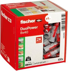 fischer DuoPower 100 Stück 8 x 40 Universaldübel für 5,89 € (12,19 € Idealo) @Amazon