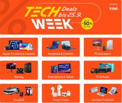 TECH WEEK mit bis zu 50% Rabatt @Cyberport z.B. LG 50UT80006LA 50 Zoll 4K Smart TV für 399 € (646,90 € Idealo)